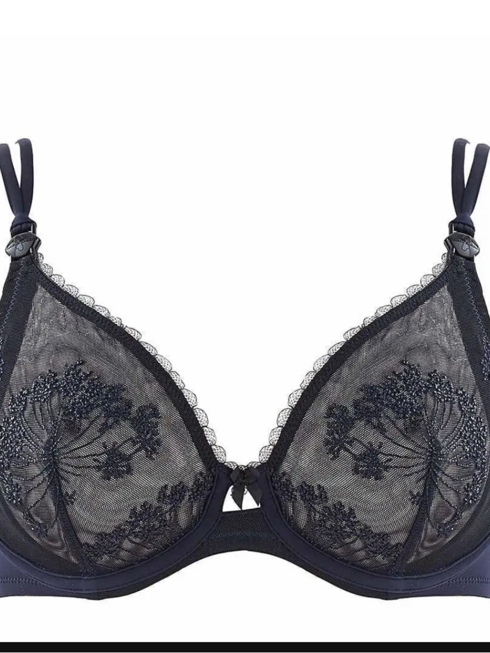 NWT cache coeur Sheer Lace Underwire nursing bra navy